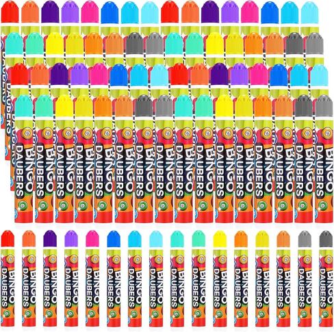 CRTIIN 80 Pack Dot Markers ، 16 ألوان متنوعة مجموعة Bingo Daubers ، 0.4 أوقية Bingo Supplies علامات الطلاء النقاط للفن والحرف الرسم مستلزمات الرسم فئة التلوين in Saudi Arabia