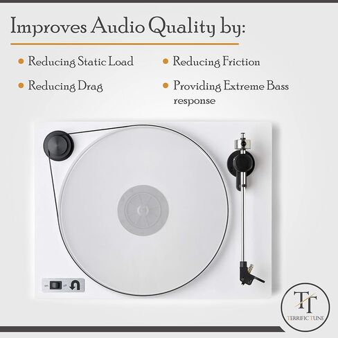 Terrific Tune - Acrylic Turntable Slipmat for Vinyl LP Record Players - Transparent Platter Mat - Anti-Static and 2.7mm Thickness Tighter bass - Reduce Noise & Improve Sound Quality (Blue) in Saudi Arabia