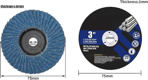 10pcs/set 75mm راتنج القطع قرص رفرف طحن زاوية الزاوية عجلة التلميع لمحضن للمعادن الفولاذ البلاستيك in Kuwait