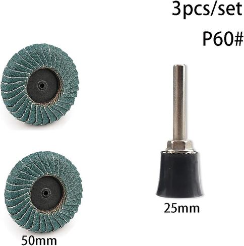 3pcs/مجموعة أقراص رفرف 50 مم عجلة تصليح الزركون المنحنية 1 "قرص تغيير سريع للمعادن Deburring Wood الطحن الكشط (P40 3pcs) in Kuwait
