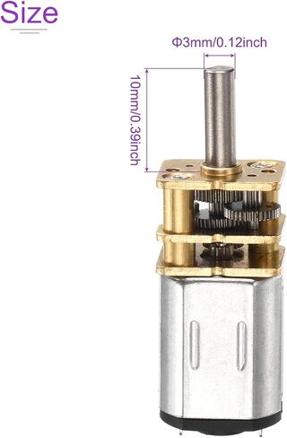 Dmiotech 2PCS 12V 100RPM عزم الدوران 20 مخرج عمود الخرج طول 10 مم Micro DC SPEED Motor Mini Metal Gearbox Motor لنموذج RC Car Robot Model DIY RC Toys in Saudi Arabia