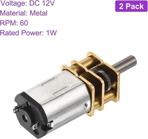 Dmiotech 2PCS 12V 100RPM عزم الدوران 20 مخرج عمود الخرج طول 10 مم Micro DC SPEED Motor Mini Metal Gearbox Motor لنموذج RC Car Robot Model DIY RC Toys in Saudi Arabia