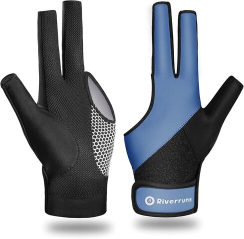 Riverruns Billiard Pool Glove for Left Hand 3 Finger, Snooker Cue Sport Glove for Men Women in Saudi Arabia