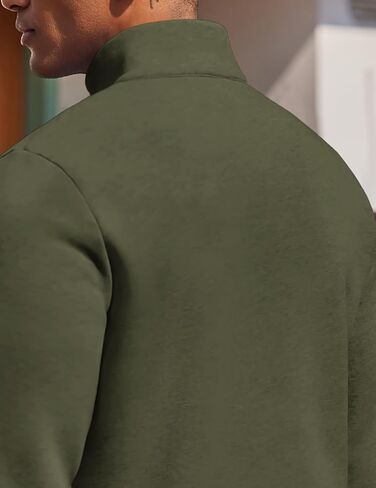 COOFANDY Mens Quarter Zip Pullover Fleece Lined Sweatshirts Long Sleeve Mock Neck Sweater with Pocket in Saudi Arabia