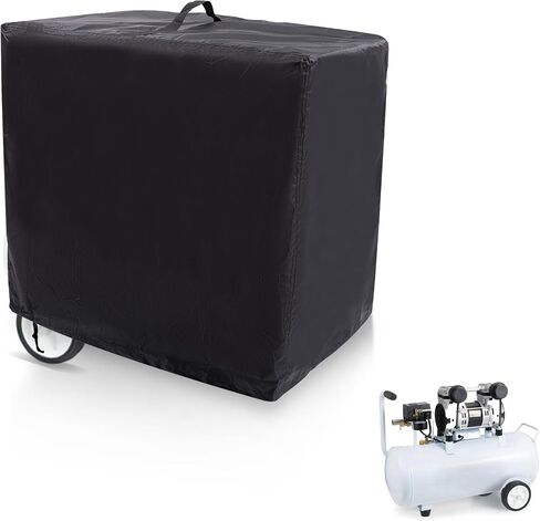 Air Compressor Cover,Outdoor Durable Waterproof 600D Heavy Dust Blowing Air Compressors Covers with Handle,Fit for CRAFTSMAN,PORTER-CABLE,DEWALT 6 Gallon Portable Pancake Oil-Free Air Compressor Black in Kuwait