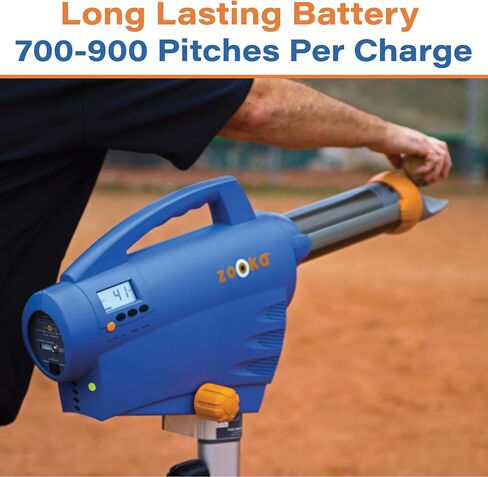 Zooka ZS740 Baseball Pitching Machine - Throws Balls 10-70 MPH- Cordless Battery Powered Pitching Machine for Kids, Youth, Adults - Adjustable Pitching Machine Baseballs - Tall Telescoping Tripod in Saudi Arabia