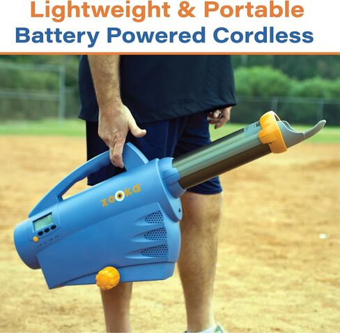 Zooka ZS740 Baseball Pitching Machine - Throws Balls 10-70 MPH- Cordless Battery Powered Pitching Machine for Kids, Youth, Adults - Adjustable Pitching Machine Baseballs - Tall Telescoping Tripod in Saudi Arabia