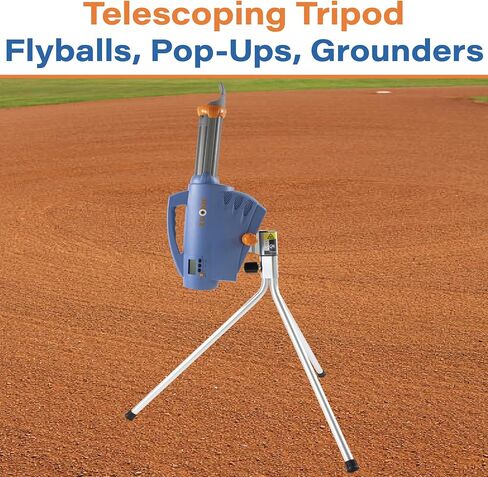 Zooka ZS740 Baseball Pitching Machine - Throws Balls 10-70 MPH- Cordless Battery Powered Pitching Machine for Kids, Youth, Adults - Adjustable Pitching Machine Baseballs - Tall Telescoping Tripod in Saudi Arabia