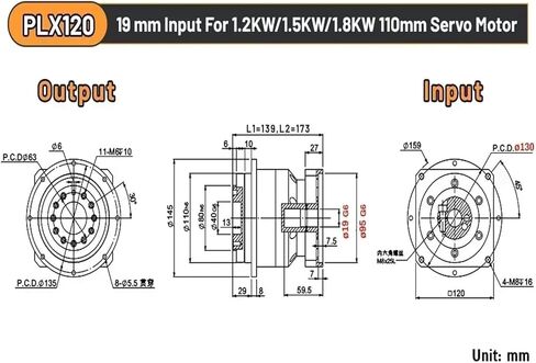 Flange Helical Gear Reducer Backlash 3 ≤Arcmin Ratio 3:1~100:1 Nema23/34 Gearbox(for 130 Servo 22mm,Ratio 40 to 1) in Kuwait