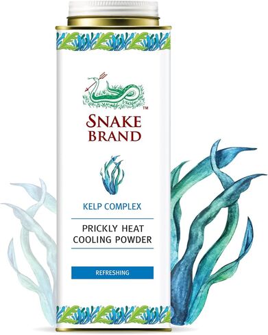 Snake Brand Prickly Heat Cooling Powder for Everyday Use - Anti-Chafing, Heat Rash Relief, Ocean Fresh Kelp Scent (4.9 Oz / 140g) in Saudi Arabia