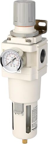 WEITENG 1 "NPT Compressed Filter Filter Combo ، 5 Micron Brass Filter ، Semi-Auto Drain ، Polycarbonate Bowl ， 0-150 PSI Gauge ، for Industrial Pneumatic Air in Saudi Arabia