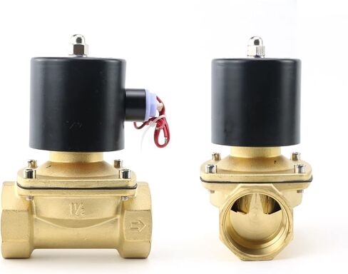 Normally Closed Brass Electric Solenoid Valve DN10/15/20/25/32/40 Pneumatic for Water Oil Air 12V 24V 220V 1Pcs(Silver,DN20) in Saudi Arabia