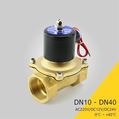 Normally Closed Brass Electric Solenoid Valve DN10/15/20/25/32/40 Pneumatic for Water Oil Air 12V 24V 220V 1Pcs(Silver,DN20) in Saudi Arabia