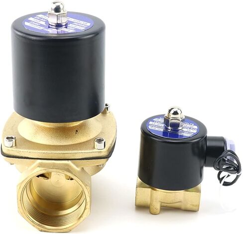 Normally Closed Brass Electric Solenoid Valve DN10/15/20/25/32/40 Pneumatic for Water Oil Air 12V 24V 220V 1Pcs(Silver,DN20) in Saudi Arabia