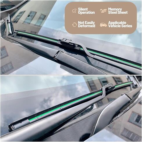 ملائمة لـ Lincoln MKT 2010-2018 Front Windshield Wiper Blades 2PCS Windscreen Window Accessories 2011 2012 2013 2015 2015 2017 (Black) in Kuwait