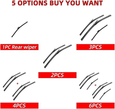 1/2/3/4/6pcs ممسحة السيارة For Ford 2011-2017 Front Piper Blades Excales 2011 2012 2013 2014 (2 pcs) in Saudi Arabia
