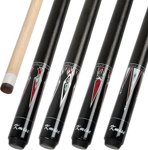 Kmise 4 Pieces Pool Cue Stick, 58" Pool Cues, 18 19 20 21 oz Canadian Maple, Pool Sticks for Adults, Billiard House Home Bar Pool Stick, Durable, Suitable for Professional Billiard Players in Saudi Arabia