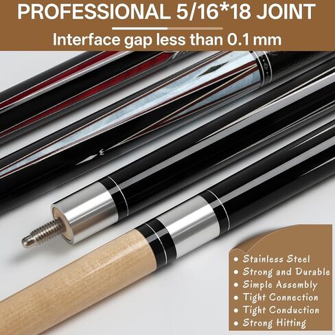 Kmise 4 Pieces Pool Cue Stick, 58" Pool Cues, 18 19 20 21 oz Canadian Maple, Pool Sticks for Adults, Billiard House Home Bar Pool Stick, Durable, Suitable for Professional Billiard Players in Saudi Arabia