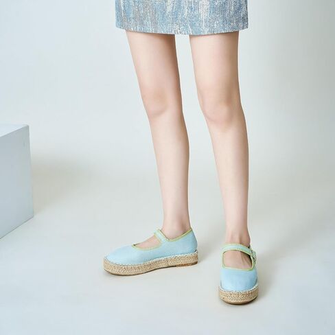 ماري جين جين إسبيريلز المنسوجة من قماشية Espadrille Canvas Summer Flats in Saudi Arabia