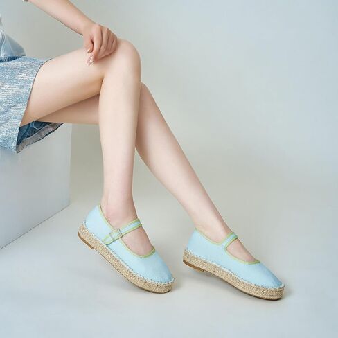 ماري جين جين إسبيريلز المنسوجة من قماشية Espadrille Canvas Summer Flats in Saudi Arabia