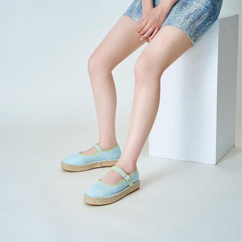 ماري جين جين إسبيريلز المنسوجة من قماشية Espadrille Canvas Summer Flats in Saudi Arabia