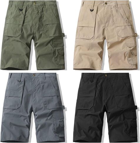 Men's Cargo Shorts for Work Relaxed Fit Outdoor Multi-Pocket Work Utility Tactical Hiking Travel Casual Shorts in Kuwait