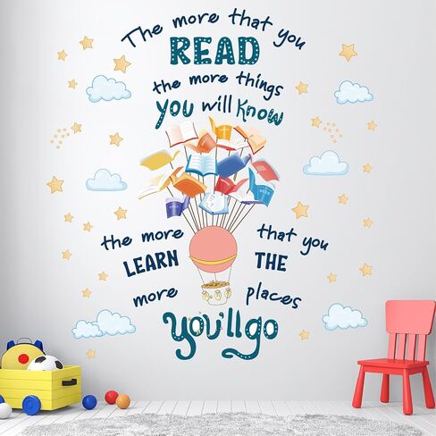 Inspirational Quote Wall Decals Colorful Kids Peel and Stick Wallpaper Cute Motivational Wall Stickers for Nursery Kids Room Preschool Classroom Door Playroom Wall Decor in Saudi Arabia