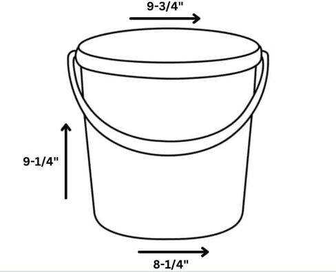 House Naturals 2 جالون دلاء بلاستيكية أسود وصفراء بدون أغطية BPA ، درجة خالية من الطعام المصنوعة في الولايات المتحدة الأمريكية (حزمة 2) in Kuwait