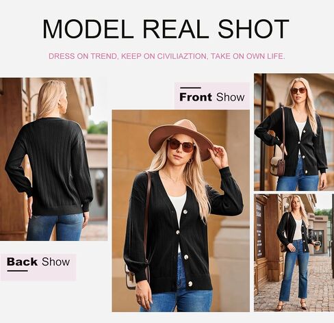 Dokotoo Womens Cardigan Sweaters 2025 Fall Casual Button Down Cuffed Long Sleeve Ribbed Knit Sweater Tops in Kuwait