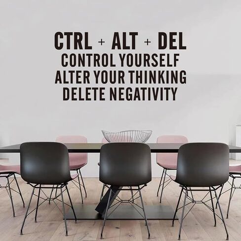 اقتباسات SEATUNE Inspirational ملصقات الجدار - شارات الجدار التحفيزية للمكتب - مكتب مدرسة المكتب ، ديكور جدار فن فينيل إيجابي - CTRL+Alt+Del 21 "X11" in Kuwait