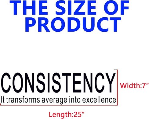 SEATUNE Office Inspirational Quotes Wall Stickers - Teamwork Positive Motivational Wall Decals - Workplace Home Vinyl Art Wall Decor - Consistency It Transforms Average into Excellence 25"X7" in Kuwait