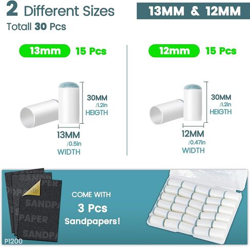 Billiard Pool Cue Tips - Pool Stick Tips Slip-on Tips Replacement Accessories Kit with Storage Box Leather Cue Head for Snooker Home Club Bar Game- SOLROS in Kuwait