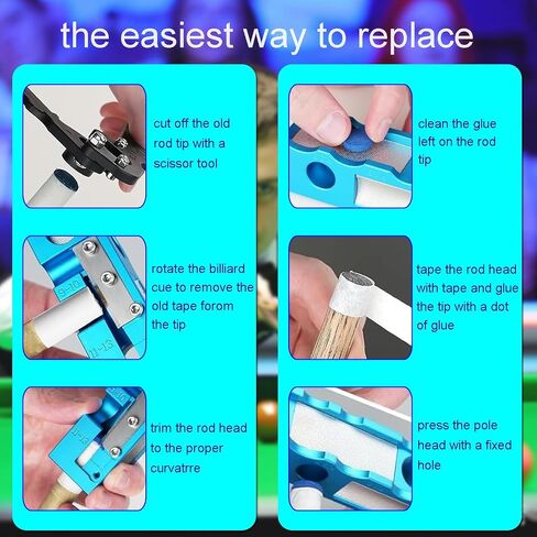 طقم إصلاح طرف Cue 11 في 1 ، أداة Tip Professional All-in-One Tip Tip لتشكيل ، الاستبدال ، الصيانة. TIPS Shaper & Scuffer Kit ، Pool Cue Trimmer - لعشاق البلياردو والمحترفين in Kuwait