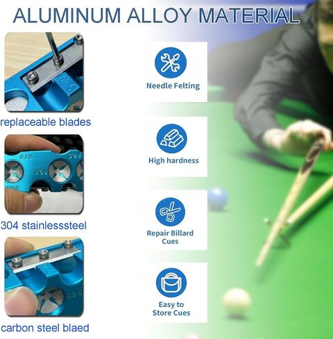 طقم إصلاح طرف Cue 11 في 1 ، أداة Tip Professional All-in-One Tip Tip لتشكيل ، الاستبدال ، الصيانة. TIPS Shaper & Scuffer Kit ، Pool Cue Trimmer - لعشاق البلياردو والمحترفين in Kuwait