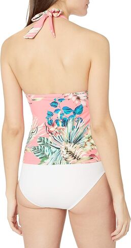 La Blanca Women's V-Neck Halter Tankini Topuit Top ، Sienna // Earth Goddess ، 12 in Kuwait