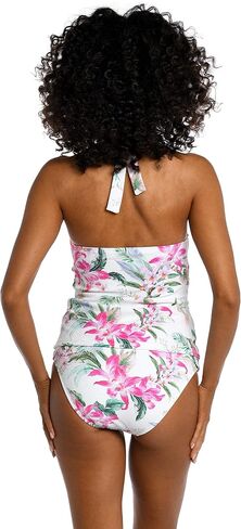 La Blanca Women's V-Neck Halter Tankini Topuit Top ، Sienna // Earth Goddess ، 12 in Kuwait