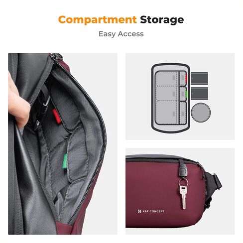 K&F Concept 2 في 1 حقيبة حبال اليومية حقيبة الكتف والتصوير متعدد الوظائف كاميرا Crossbody Camera DSLR حقيبة محمولة in Kuwait