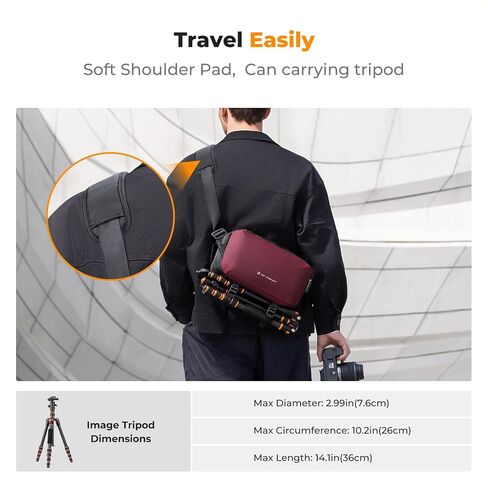 K&F Concept 2 في 1 حقيبة حبال اليومية حقيبة الكتف والتصوير متعدد الوظائف كاميرا Crossbody Camera DSLR حقيبة محمولة in Kuwait