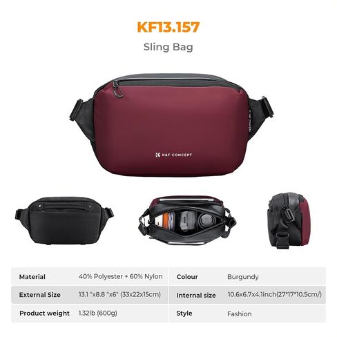 K&F Concept 2 في 1 حقيبة حبال اليومية حقيبة الكتف والتصوير متعدد الوظائف كاميرا Crossbody Camera DSLR حقيبة محمولة in Kuwait