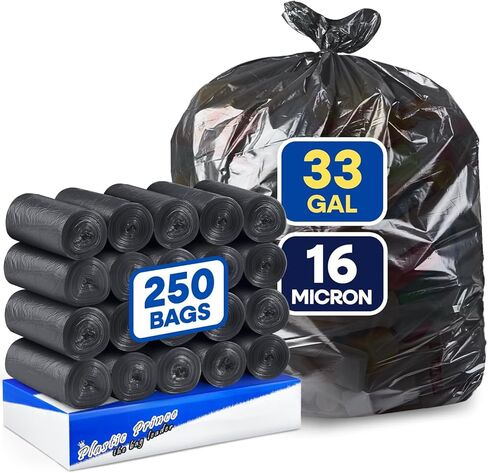 32-33 Gallon Can Liners 13 Mic High-Density Garbage Bags Clear 33" x 40" Trash Bags 500/Case in Kuwait