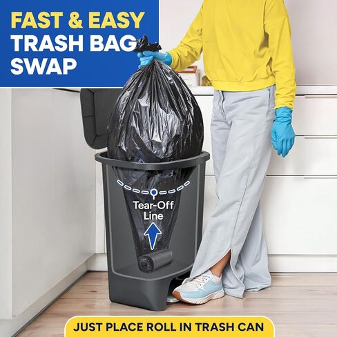 32-33 Gallon Can Liners 13 Mic High-Density Garbage Bags Clear 33" x 40" Trash Bags 500/Case in Kuwait