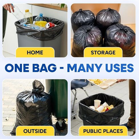 32-33 Gallon Can Liners 13 Mic High-Density Garbage Bags Clear 33" x 40" Trash Bags 500/Case in Kuwait