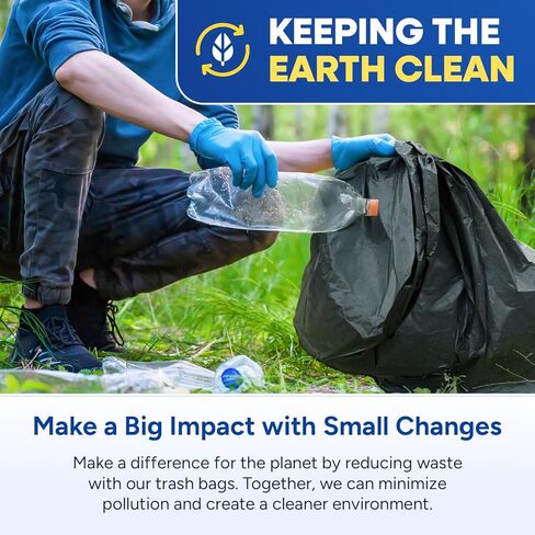 32-33 Gallon Can Liners 13 Mic High-Density Garbage Bags Clear 33" x 40" Trash Bags 500/Case in Kuwait