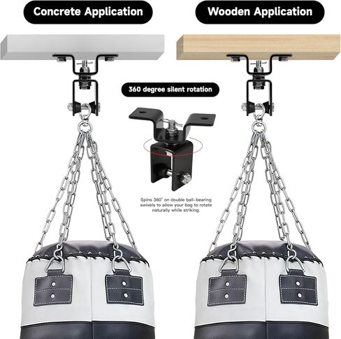 Rotating Punching Bag Hanger with 360degree Swivel Hook Heavy Duty Ceiling Wall Mount for Boxing MMA, Fitness Training Secure Adjustable Steel Bracket Speed Bag Aerial Yoga Swing Gymnastic Rings in Saudi Arabia