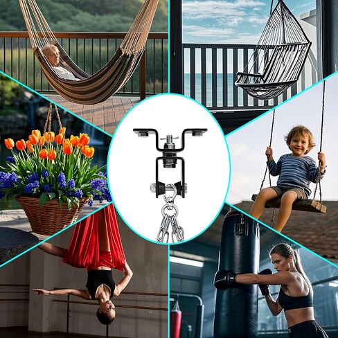 Rotating Punching Bag Hanger with 360degree Swivel Hook Heavy Duty Ceiling Wall Mount for Boxing MMA, Fitness Training Secure Adjustable Steel Bracket Speed Bag Aerial Yoga Swing Gymnastic Rings in Saudi Arabia