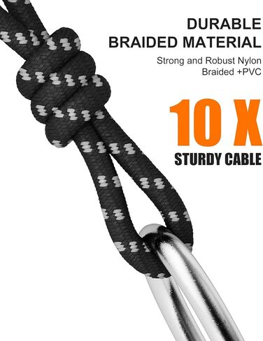 كابلات XLR 25ft 2 حزمة ، كابل ميكروفون XLR مضفر نايلون متين ، كابل الميكروفون ، محمي ومتوازن تمامًا من الذكور إلى الحبل الإناث لتسجيل مكبر الصوت الأسود الأبيض in Kuwait