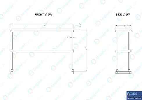 AMGOOD مزدوج الفولاذ المقاوم للصدأ NSF - العديد (36 "طويلة × 14" عميقة) in Saudi Arabia