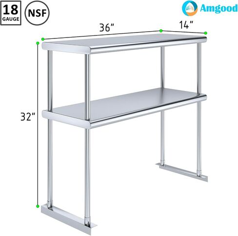 AMGOOD مزدوج الفولاذ المقاوم للصدأ NSF - العديد (36 "طويلة × 14" عميقة) in Saudi Arabia