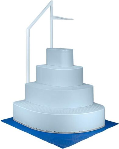 Aqua Select Resin Pool Steps for Above Ground Pools | Oyster Shell White | Heavy-Duty ABS Construction | 350 lb Capacity, Non-Slip Step Treads, & Handrail | Includes Liner Guard | No Weights Needed in Saudi Arabia