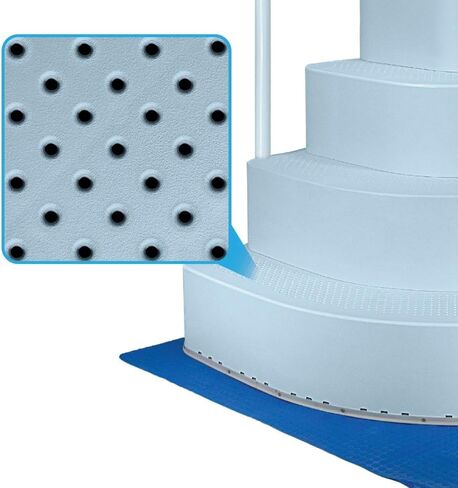 Aqua Select Resin Pool Steps for Above Ground Pools | Oyster Shell White | Heavy-Duty ABS Construction | 350 lb Capacity, Non-Slip Step Treads, & Handrail | Includes Liner Guard | No Weights Needed in Saudi Arabia